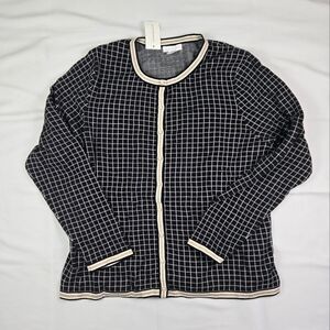 NWT Black, White, And Gold Charter Club Button-Up Cardigan Size XXL